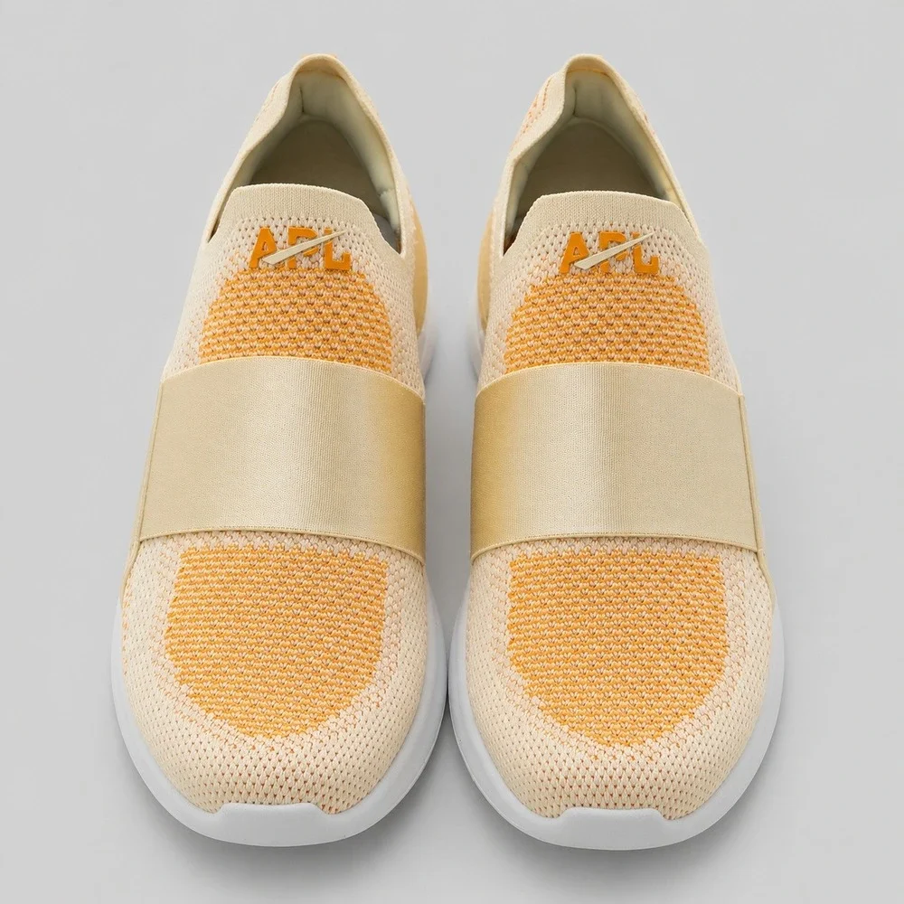 APL TechLoom Bliss Mens 11 Yellow Orange Slip‎ On Running Shoes Sneakers 0923XC